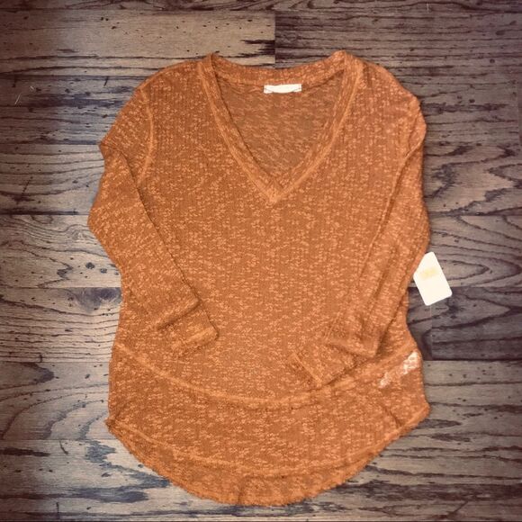 Free People NWT - Oversized Boho Orange Sweater - Picture 1 of 8